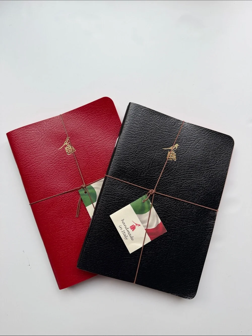 Bieffe Italian Handmade Faux Leather Notebook Set (Set of 6)